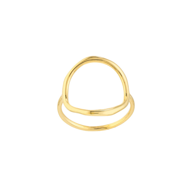 14K Yellow Gold Organic Open Circle Ring - Queen May