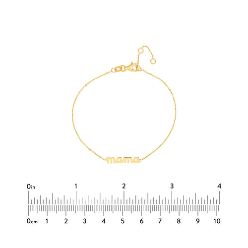 14K Yellow Gold  "Mama" Bracelet - Queen May