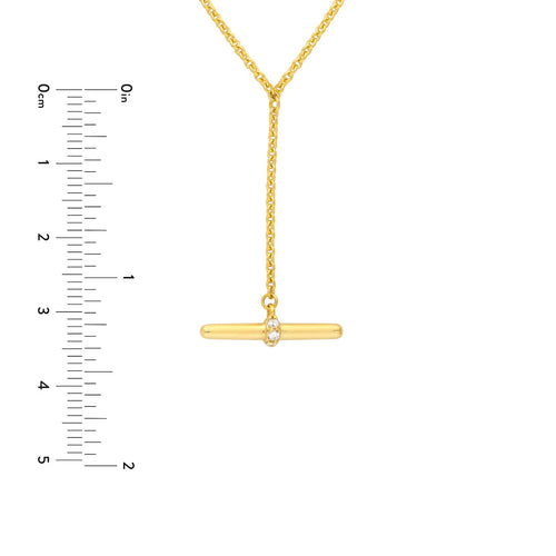 14K Yellow Gold Diamond Toggle Lariat Necklace - Queen May