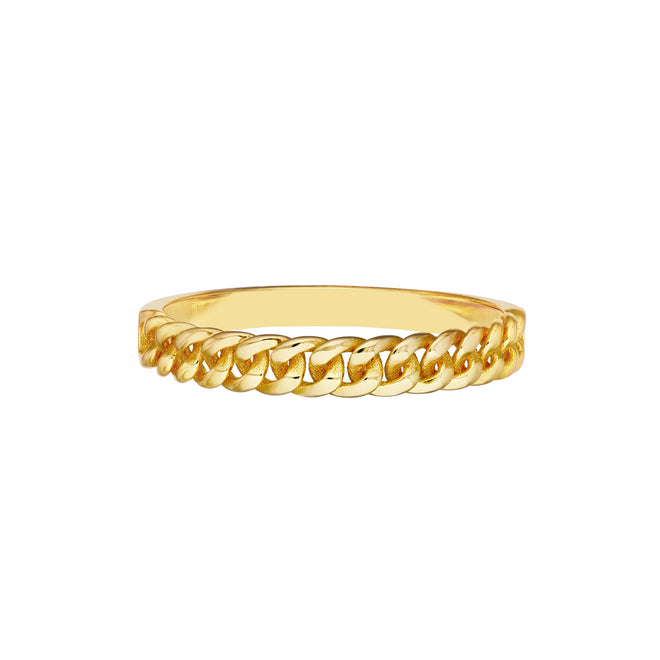 14K Yellow Gold Curb Chain Band - Queen May