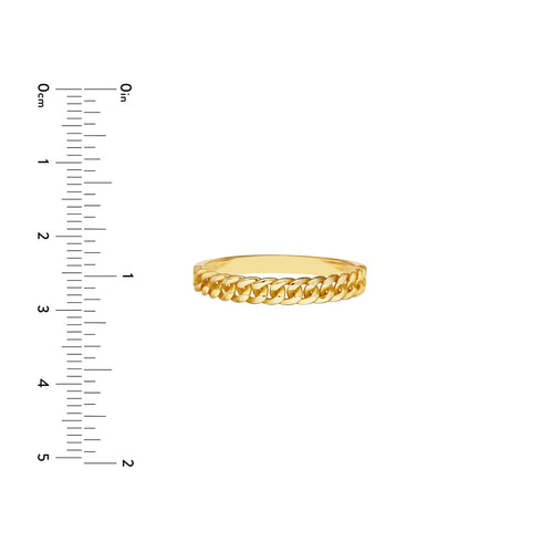 14K Yellow Gold Curb Chain Band - Queen May