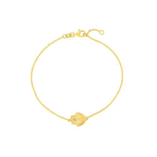 14K Yellow Gold Seashell Bracelet - Queen May