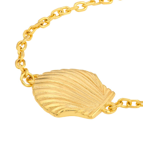 14K Yellow Gold Seashell Bracelet - Queen May