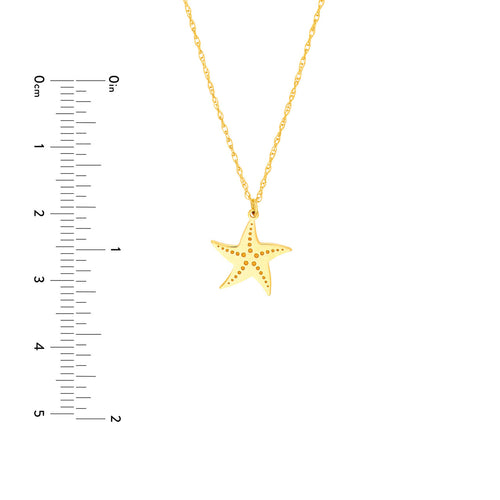 14K Yellow Gold Starfish Pendant Necklace - Queen May