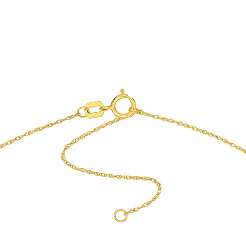 14K Yellow Gold Wave Open Circle Necklace - Queen May