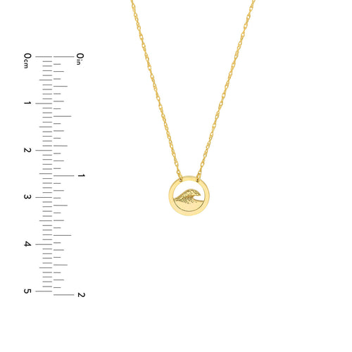 14K Yellow Gold Wave Open Circle Necklace - Queen May