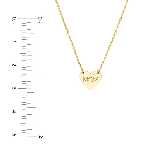 14K Yellow Gold Mom Diamond Pendant Necklace - Queen May