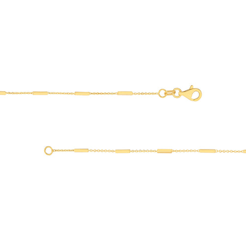 14K Yellow Gold Bar Station Cable Bracelet - Queen May