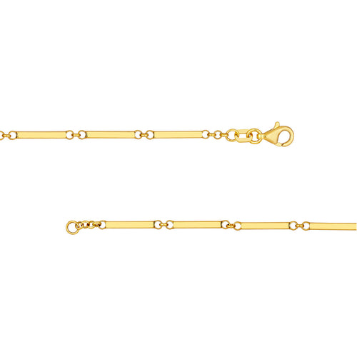 14K Yellow Gold Rectangular Bar Station Bracelet - Queen May