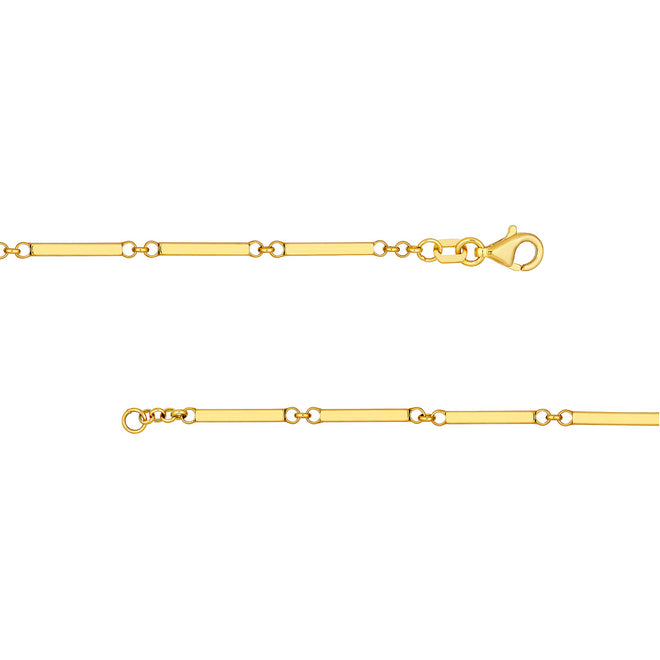 14K Yellow Gold Rectangular Bar Station Bracelet - Queen May