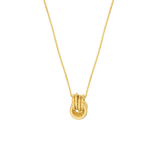 14K Yellow Gold Love Knot Cable Pendant - Queen May