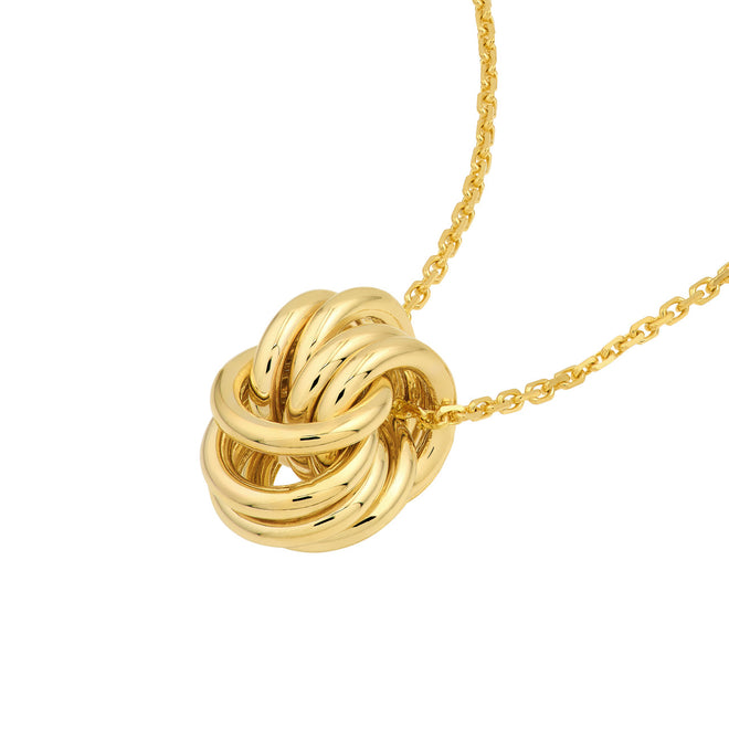 14K Yellow Gold Love Knot Cable Pendant - Queen May