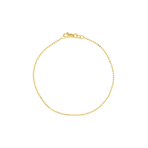 14K Gold Mini Diamond Cut Bead Bracelet - Queen May
