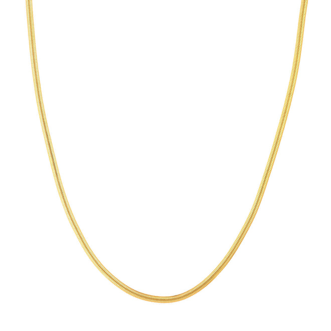 14K Yellow Gold 3.20mm Oval Snake Chain Necklace - Queen May