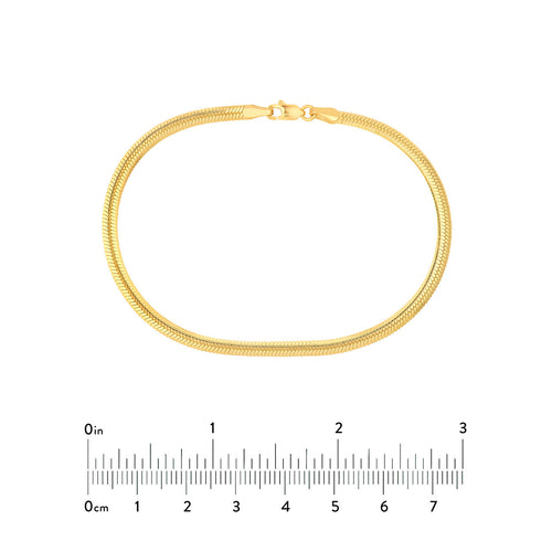 14K Yellow Gold 3.50mm Oval Snake Chain Bracelet - Queen May
