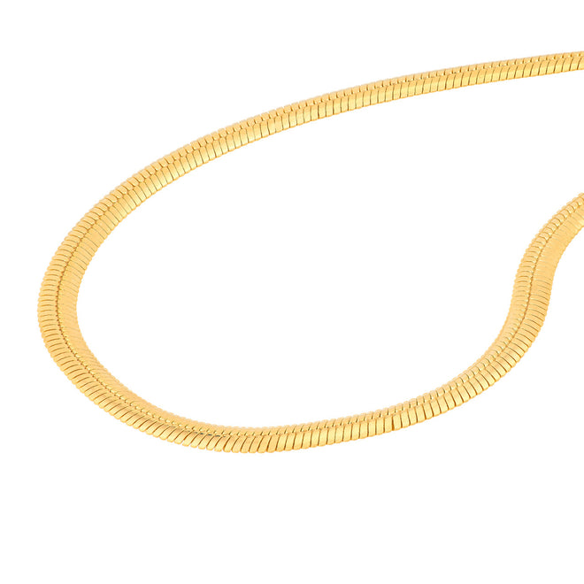 14K Yellow Gold 3.50mm Oval Snake Chain Necklace - Queen May