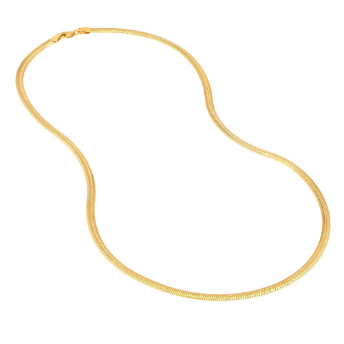 14K Yellow Gold 3.50mm Oval Snake Chain Necklace - Queen May