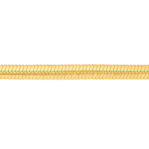 14K Yellow Gold 3.50mm Oval Snake Chain Bracelet - Queen May