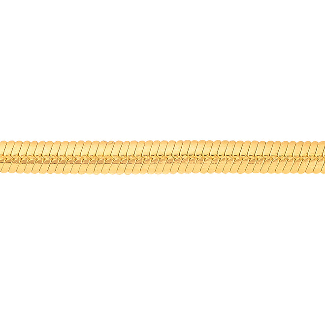 14K Yellow Gold 3.50mm Oval Snake Chain Bracelet - Queen May