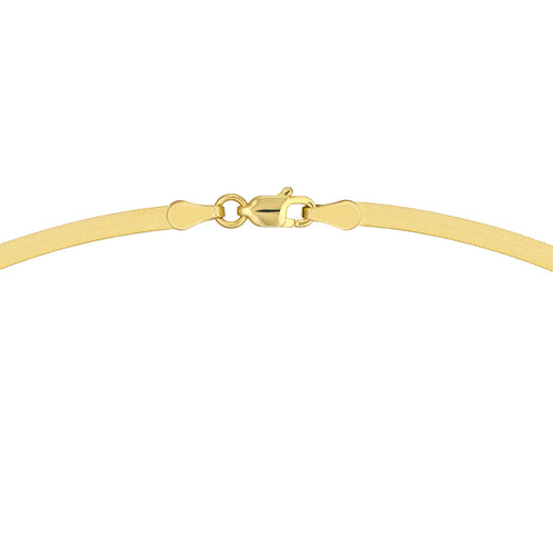 14K Yellow Gold 2.7mm Herringbone Chain Necklace - Queen May