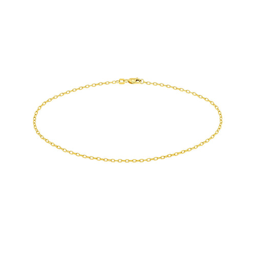 14K Yellow Gold Forzantina Chain Anklet - Queen May