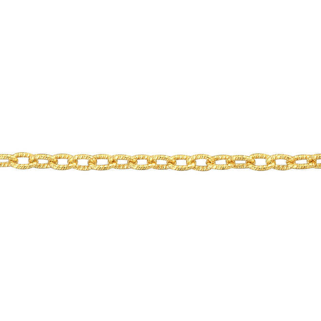 14K Yellow Gold Forzantina Chain Anklet - Queen May