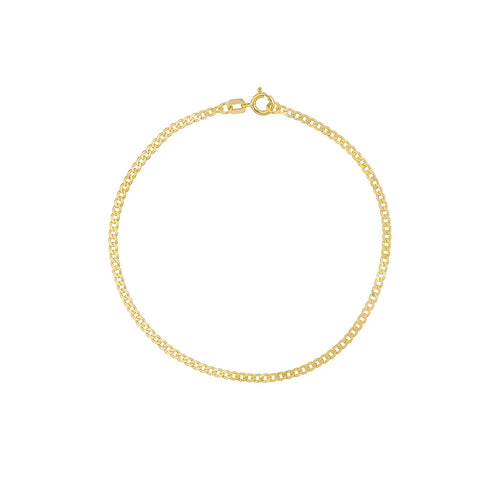 14K Gold 1.95mm Open Curb Link Chain Bracelet - Queen May