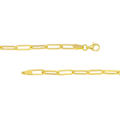 14K White, Yellow or Rose Gold Paperclip Bracelet - Queen May