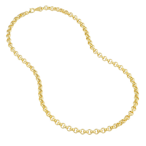 14K Yellow Gold 5.2mm Rolo Chain - Queen May