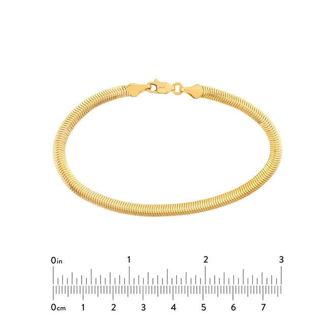 14K Yellow Gold Herringbone Bracelet - Queen May