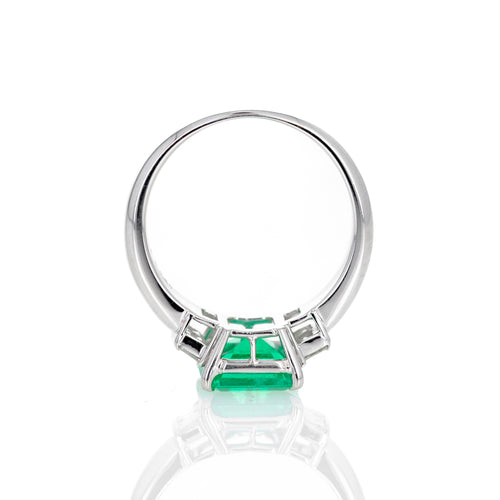 Platinum 1.93 Carat Emerald Asscher Diamond Ring - Queen May