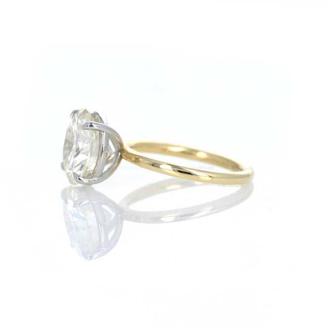 5 Carat Round Brilliant Diamond Engagement in 18K Yellow Gold Platinum GIA Certified - Queen May