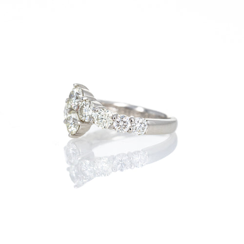 Platinum 2 Carat Round Diamond Bypass Ring - Queen May