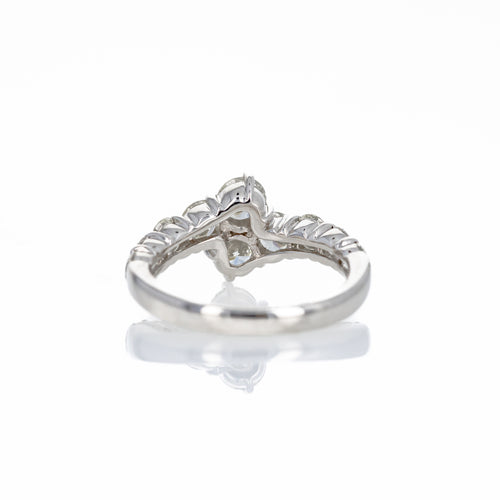 Platinum 2 Carat Round Diamond Bypass Ring - Queen May