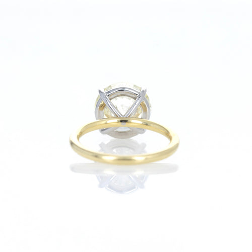 5 Carat Round Brilliant Diamond Engagement in 18K Yellow Gold Platinum GIA Certified - Queen May