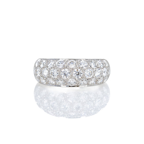 Platinum 2 Carat Round Diamond Pave Dome Band - Queen May