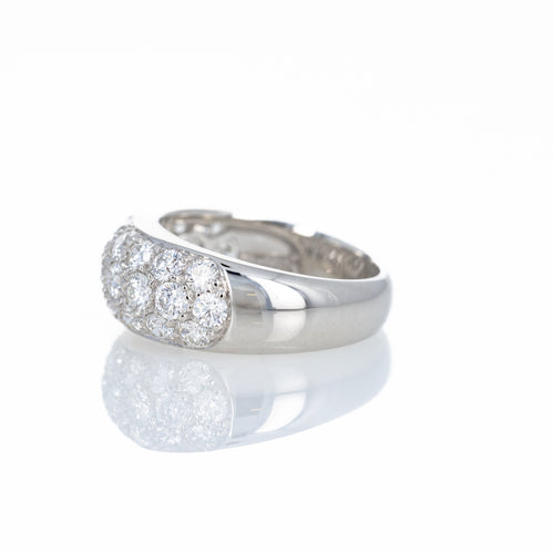 Platinum 2 Carat Round Diamond Pave Dome Band - Queen May