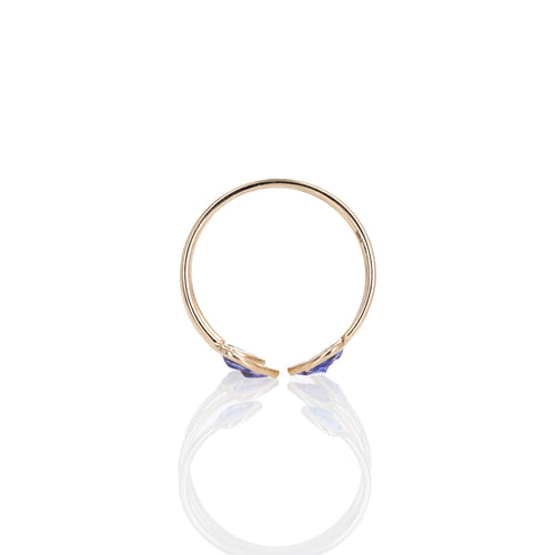 14K Yellow Gold 0.50 Carat Tanzanite Open Floral Wrap Ring - Queen May