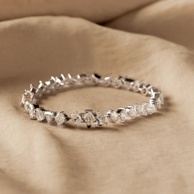 9.41 Carat Total Weight Fancy Shape Diamond Bracelet - Queen May