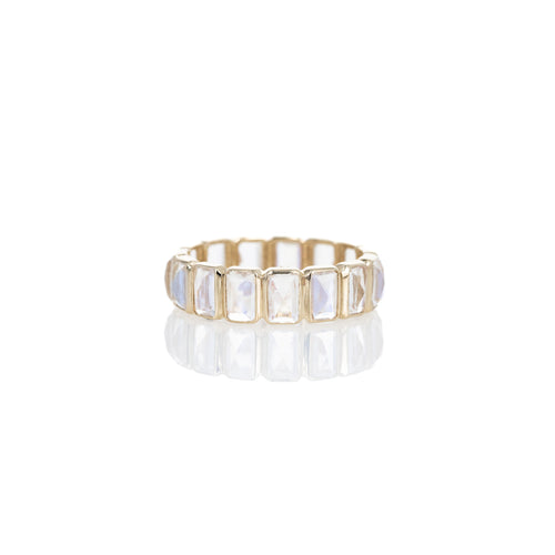 14K Yellow Gold Moonstone Eternity Band - Queen May