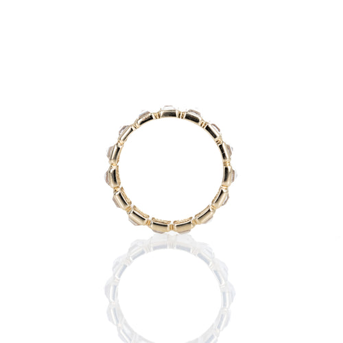 14K Yellow Gold Moonstone Eternity Band - Queen May