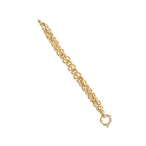 14K Yellow Gold Textured Link Bracelet - Queen May