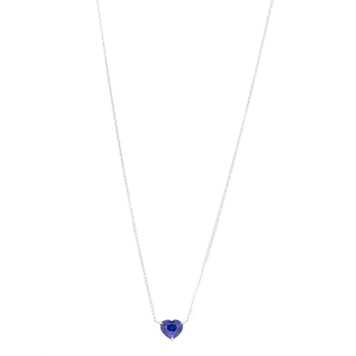2.27 Carat Heart Shape Royal Blue Natural Sapphire Pendant Necklace - Queen May