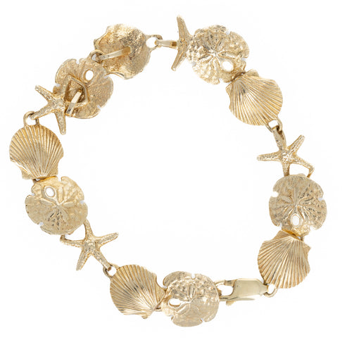 14K Yellow Gold Seashell Bracelet - Queen May