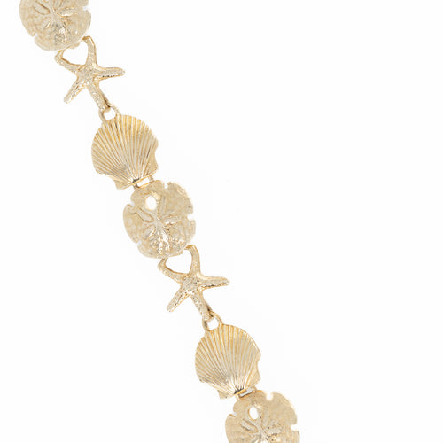 14K Yellow Gold Seashell Bracelet - Queen May