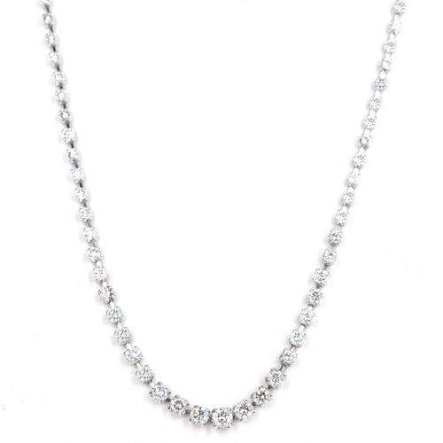 Platinum 3.05 Carat Round Brilliant Diamond Graduated Necklace - Queen May