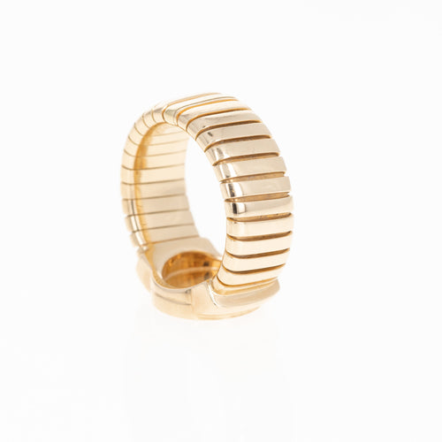 Bvlgari 18K Yellow Gold Tubogas Onyx Ring - Queen May