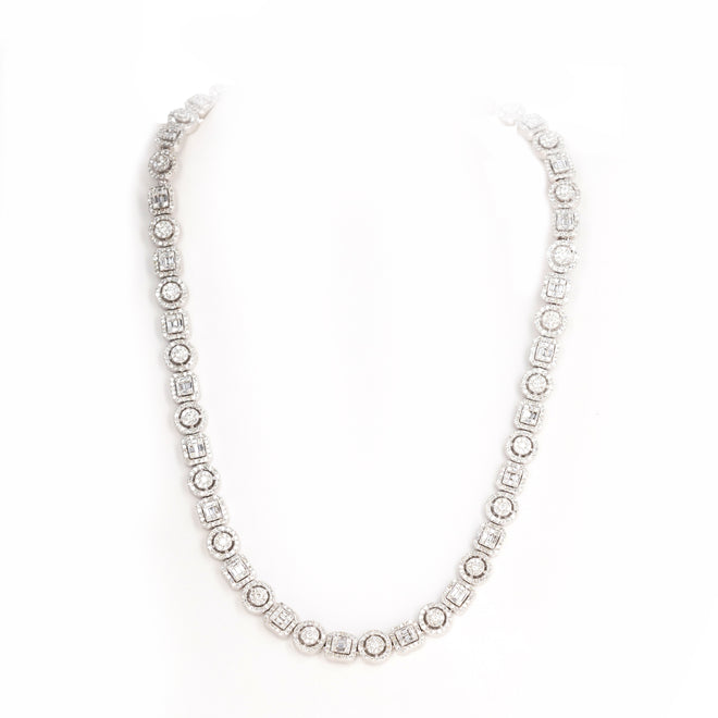 12 Carat Diamond Baguette Cluster Necklace