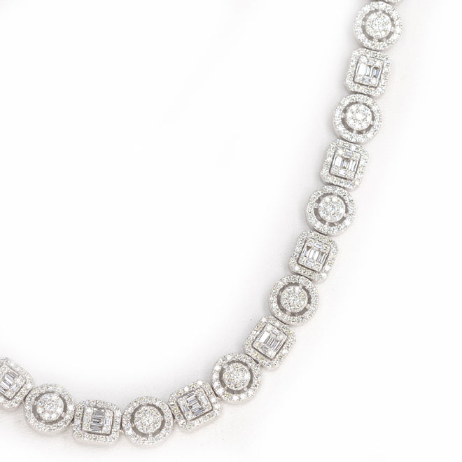12 Carat Diamond Baguette Cluster Necklace