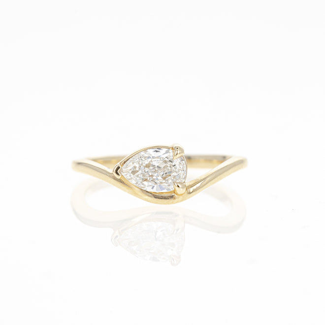 0.64 Carat East-West Pear Diamond Ring - Queen May